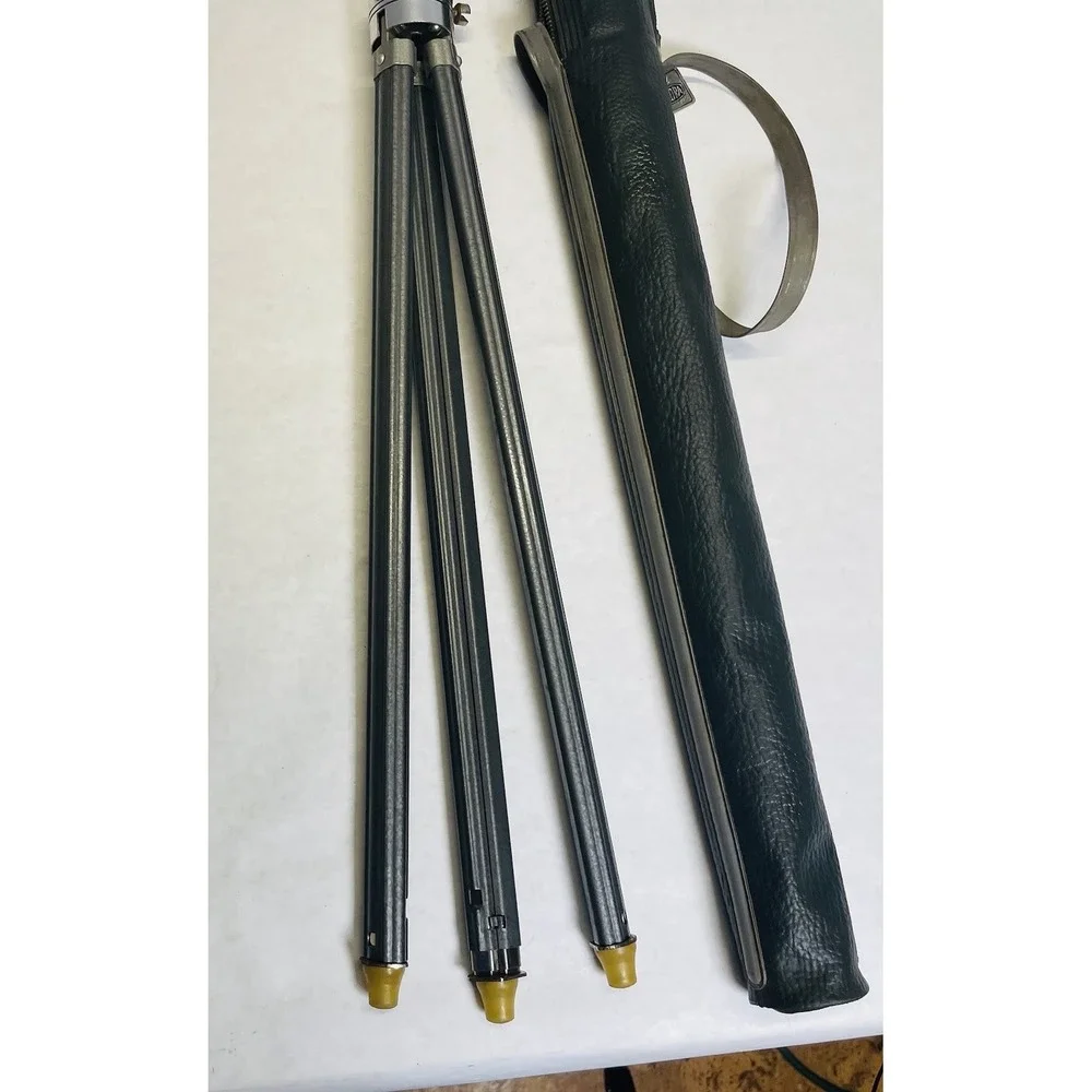 Bilora Stabilo 1114 Vtg Tripod with Ball Head With Leather Case Extends To 31